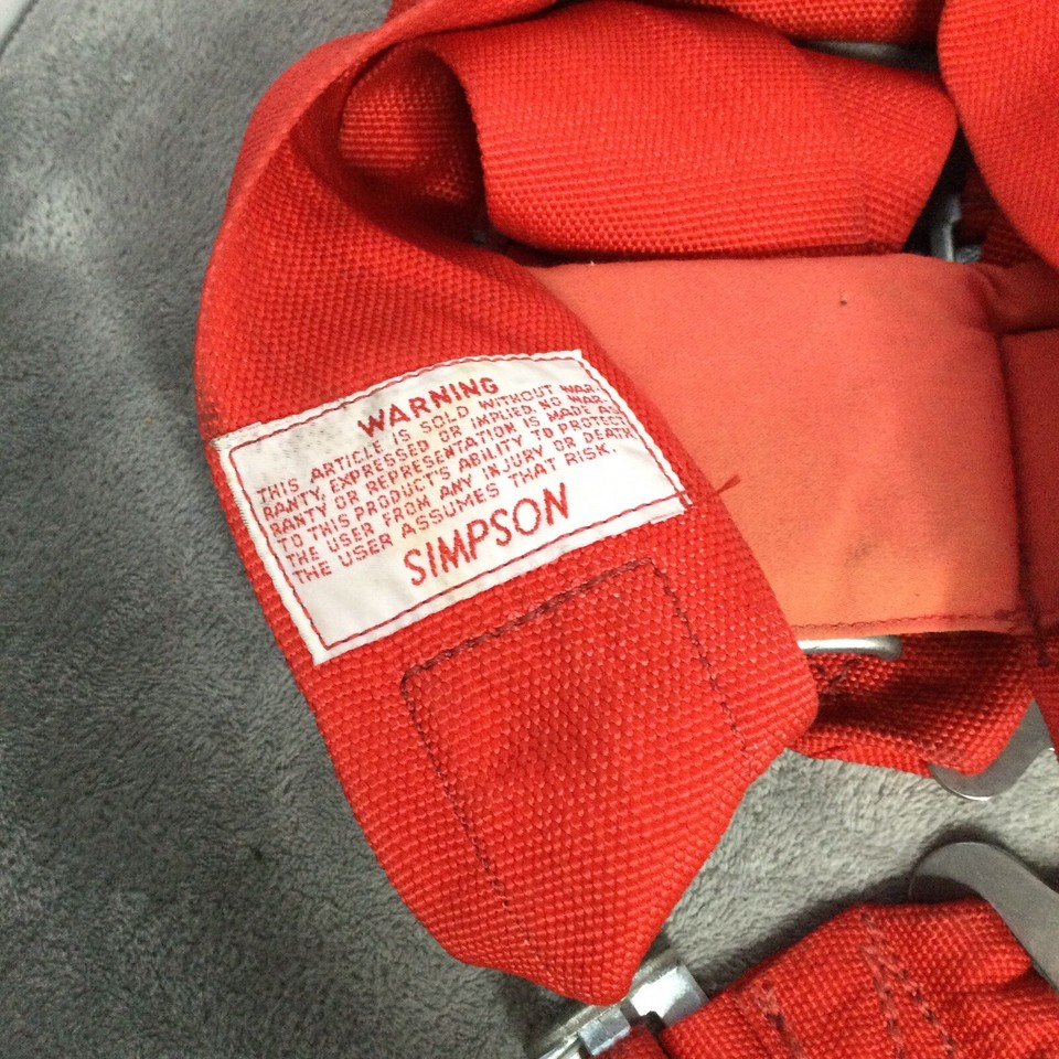 Vintage 2002 Simpson Racing Car Safety Harness Seat Belts Red eBay