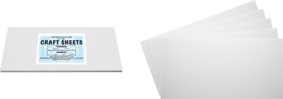 White Flex Plasticard Polystyrene Craft Sheets - 6''x12'' - .040'' thick - 10 Pack