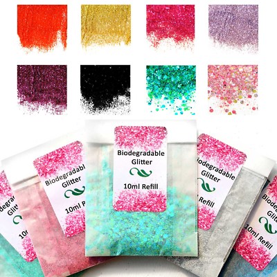 ECHTER biologisch abbaubarer Glitzer FEIN & KLOBIG Bio Öko Sparkles Tattoo Wachs Melt 3ml ki