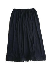 Ladies Black Cotton Rich Underskirt Size 6-16 Petticoat Waist Slip Half Slip