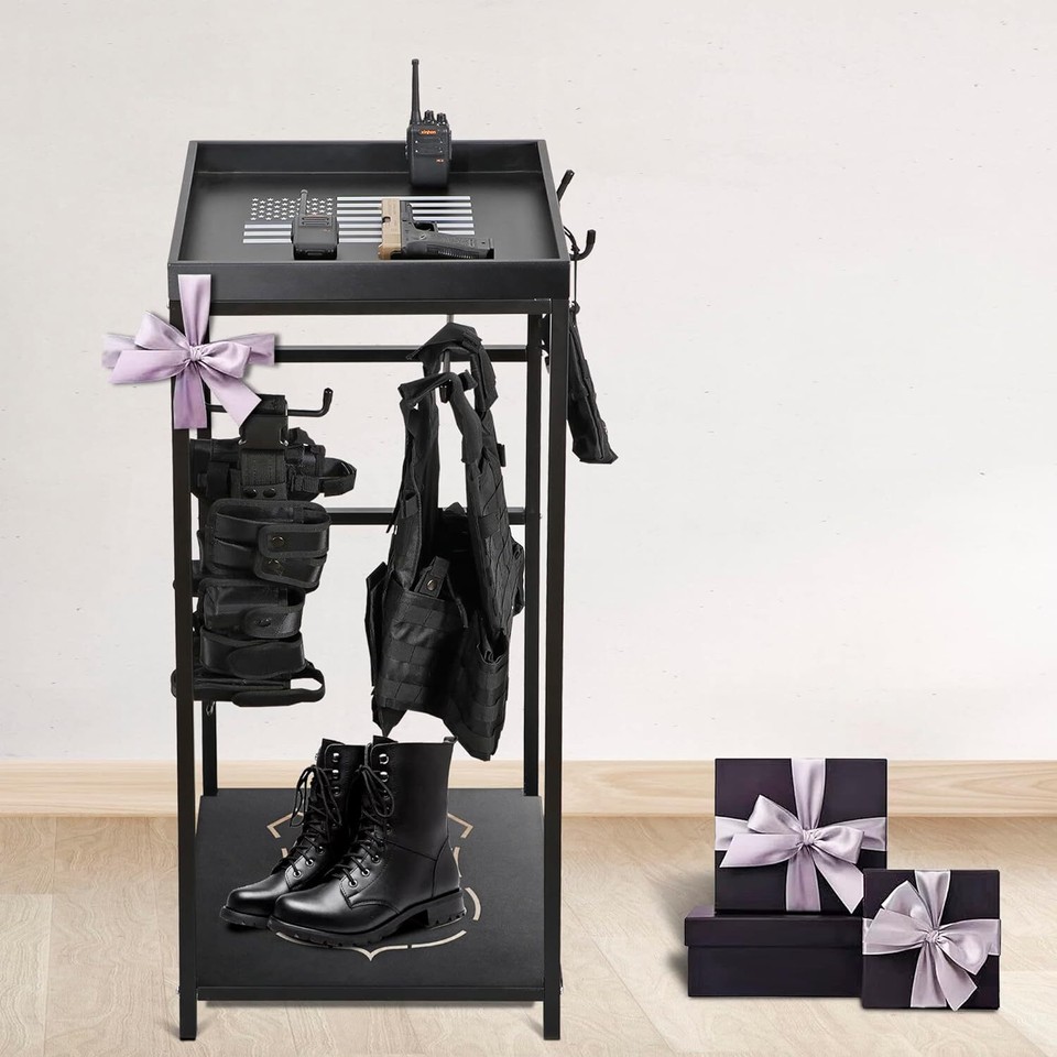 Police Gear Stand, Police Hanger, Tactical Duty Gear Rack with 3 Hooks