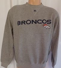 Denver Broncos Mens Sweatshirt Size XL Crew Neck Gray Embroidered Logo
