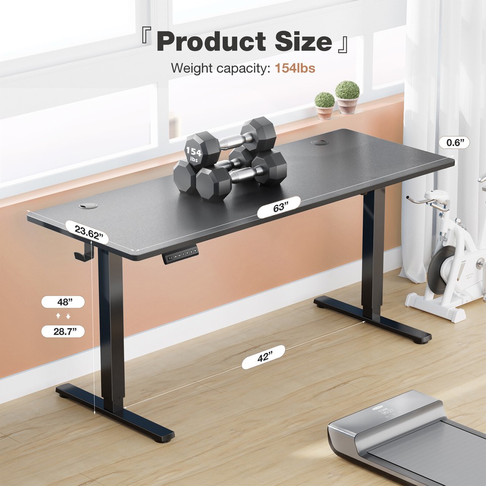 Electric Height-Adjustable Desk, Standing Desk With Splicing Board&Side ...