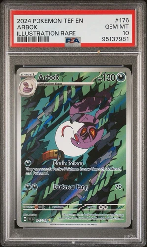 PSA 10 Gem Mint Arbok Scarlet & Violet-Temporal Forces 176/162 Holo Illustration