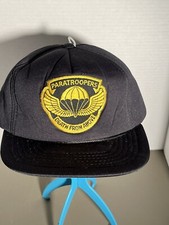 Vintage Paratroopers  Death From Above  Black Patch SnapBack Hat-Full Foam Int