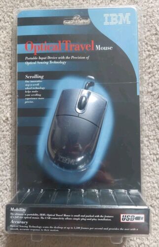 IBM 2 Button Optical Travel Mouse with Scroll Wheel 24P0481 NOS 2001 w/ FREE S&H