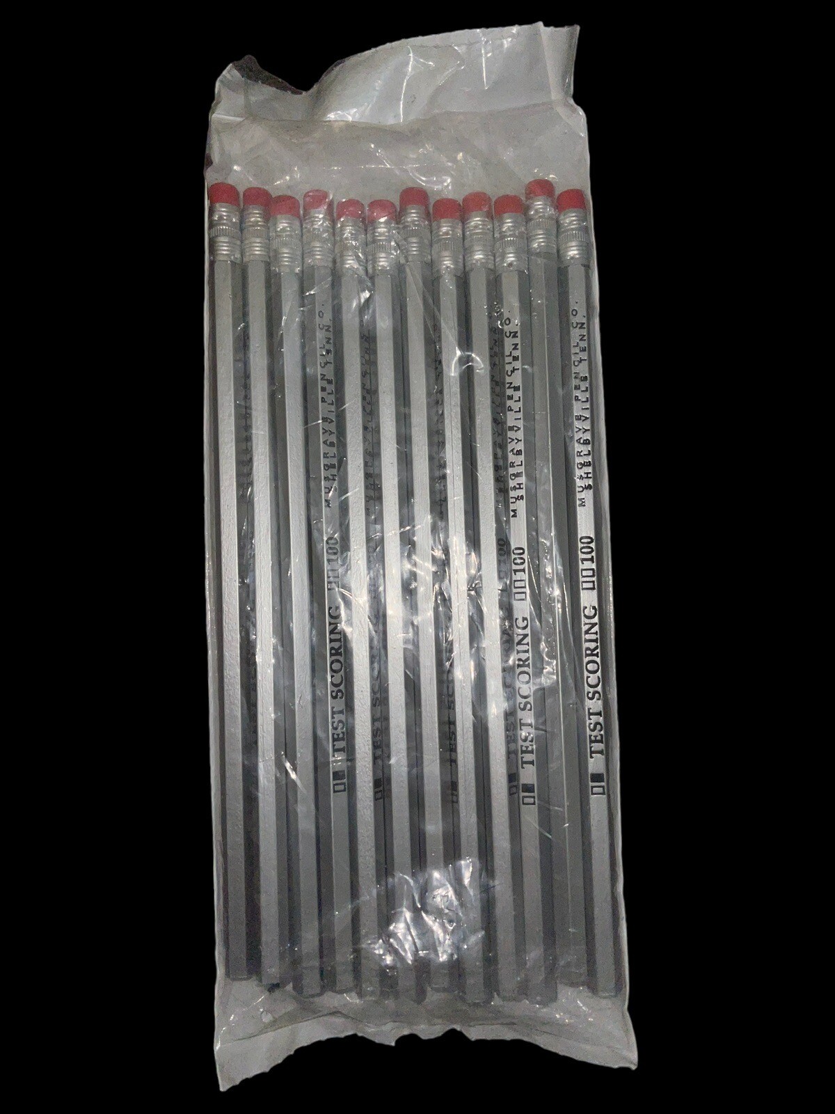 12 TEST SCORING 100 PENCILS W/ERASERS MUSGRAVE PENCIL CO. SHELBYVILLE