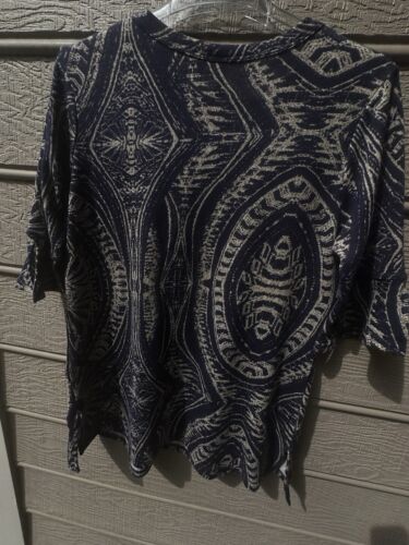 Top Talbots para mujer talla S multicolor a rayas manga 3/4 tejido 100 % algodón - Imagen 2 de 2