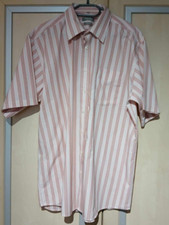 Finest Tailor  Hemd KW 43/44( XL), kurzarm, weiß orange gestreift