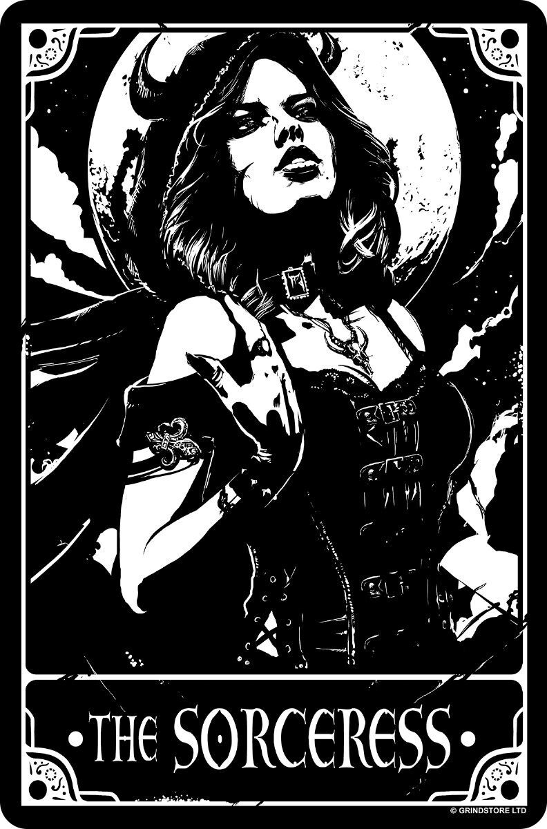 Deadly Tarot - The Sorceress Small Tin Sign