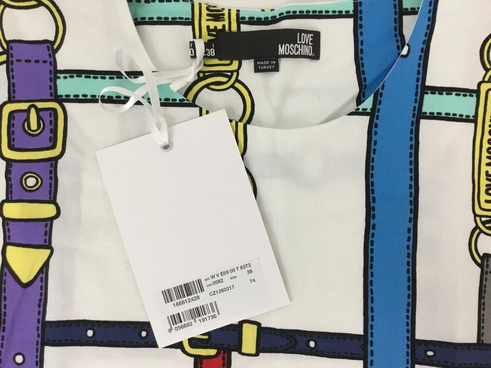 Abito LOVE MOSCHINO cintura stampa logo stile oversize lunghezza ginocchio