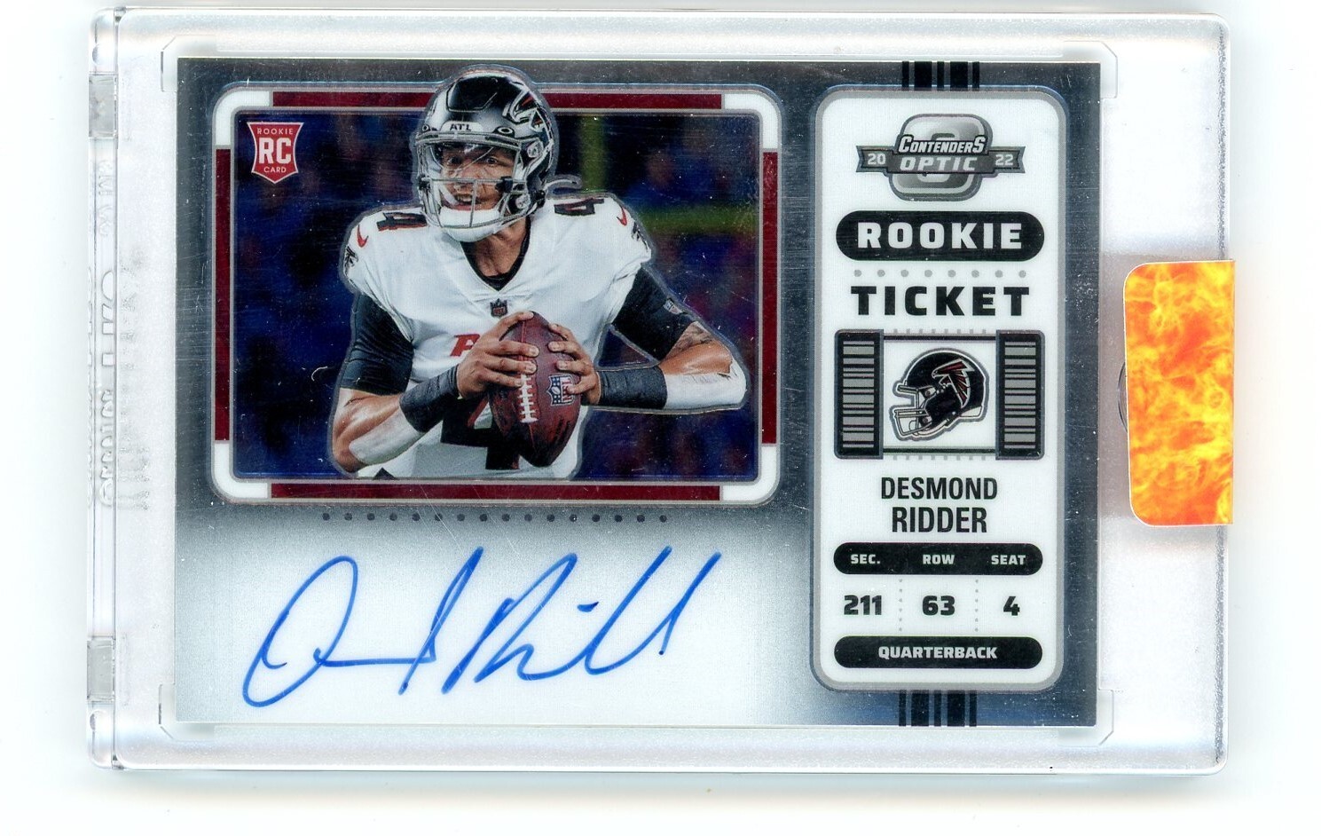 2022 Contenders Optic Football Desmond Ridder Variation Rookie Tickets Auto