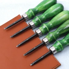Quality Green Handle 6 Type Leather craft Edge Skiving Beveler Leather DIY Tool