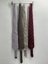 Men's Multi Color Geometric Silk / Polyester Neck Tie Lot of 4