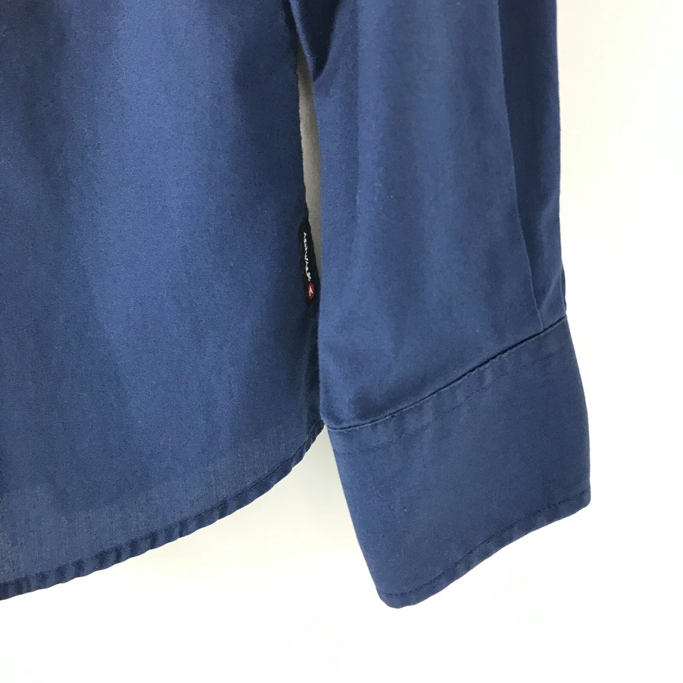 Airwalk Long Sleeve Button Up Shirt Men's Medium Blue Pockets Casual Roll Tabs - Image 3 of 4