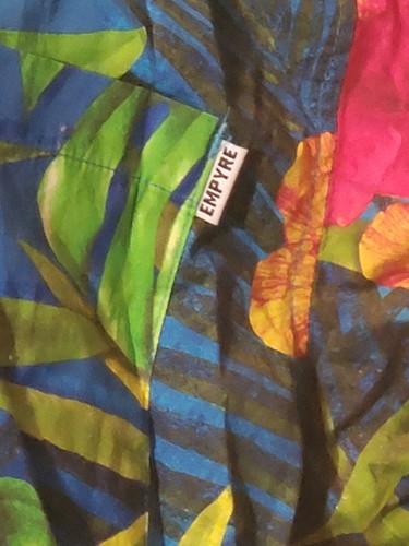 Empyre Surplus Mens Hawaiian Shirt Size Large Blue Green Yellow Floral Button Up - Picture 3 of 7