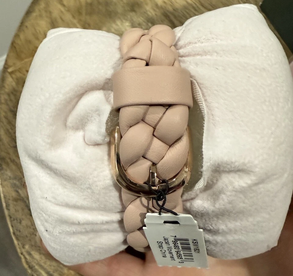 NEW Kate Spade Lily Avenue Rose Gold Pink Braided Leather Band Watch In Box - Image 4 of 4