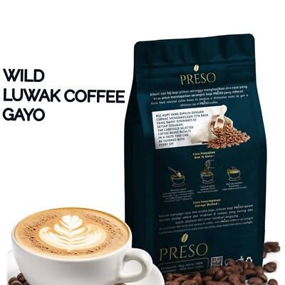 WoCA Gayo Premium Wild Kopi Luwak 30カップ PREMIUM Quality Wild Kopli Luwak Coffee Arabica Gayo Aceh 200g
