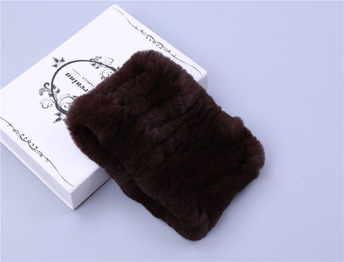 Women Real Rex Rabbit Fur Handmade Headbands Girl Ring Cowl Snood Scarves Winter - Picture 36 of 42