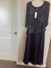 J KARA Women plus size Dress, 3/4 Sleeve Beaded Gown, 18W