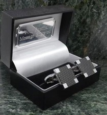 Carbon Fibre Cufflinks Personalised Cufflinks black Cufflinks silver Cufflinks