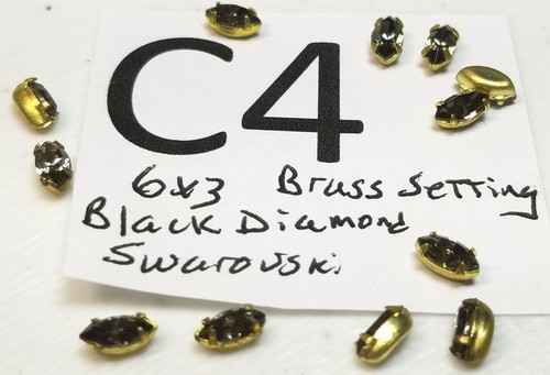 Vtg Navette 6x3mm 6x2.5mm Swarovski Rhinestone few brass set Jewelry Repair 5002 - Picture 47 of 53