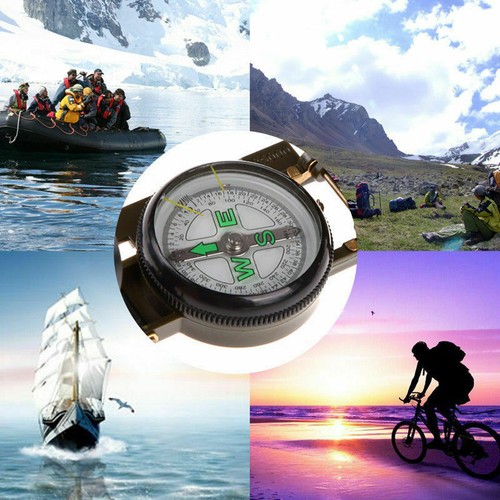 New US Metal Pocket Army Style Compass Military Camping Hiking Survival Marching - Picture 3 of 9
