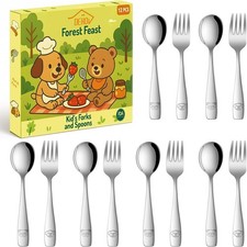 Toddler Eating Utensils Set,Set Of 12 Food Grade Stainless Steel Silverware Sets