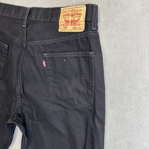 Levi Strauss & Co 550 Relaxed Fit Black Denim Jeans Men's W36 L32 - Picture 13 of 15