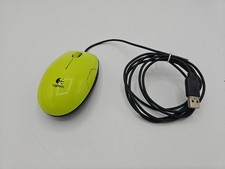 LOGITECH M-UAS144 Wired Computer Mouse LED Yellow Green Long Cable Excellent