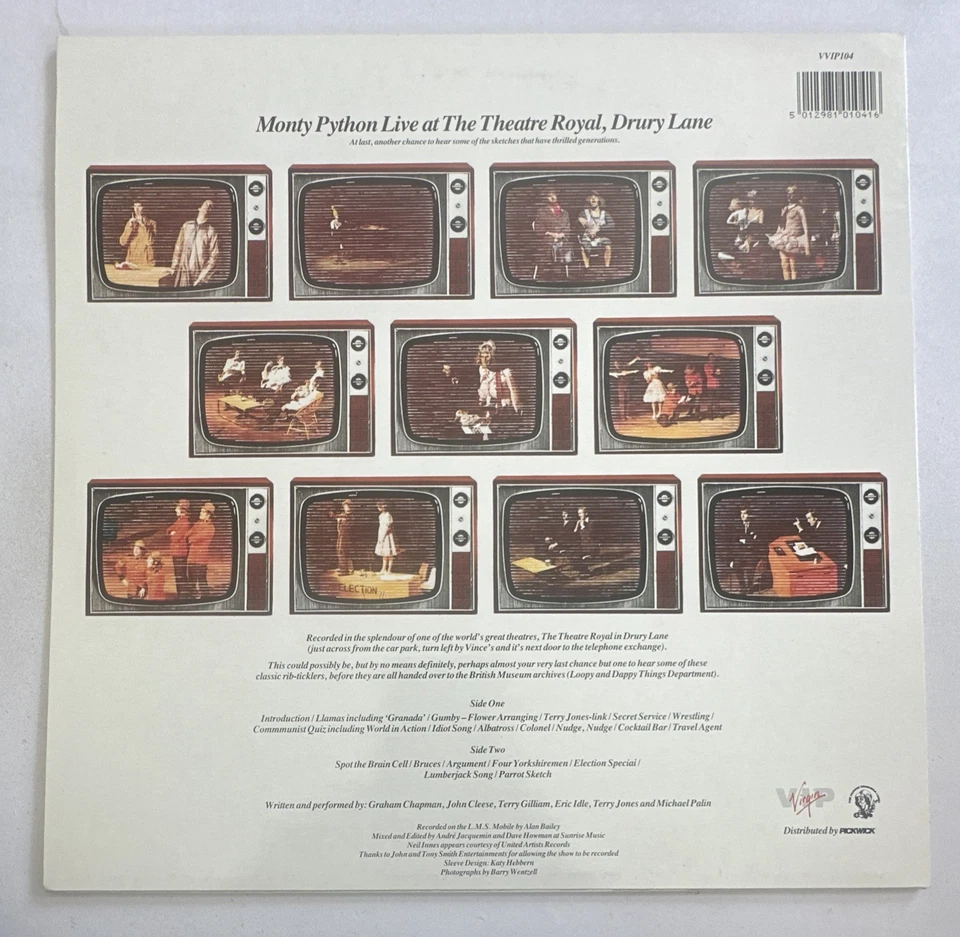 Monty Python "Live At Drury Lane" UK (1974) 12” Vinyl LP  Record Comedy Foto 3 de 4