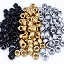 Pony Beads Bulk 600PCS 6x9mm Gold for Bracelets Kandi Hair Craft Jewelry Making