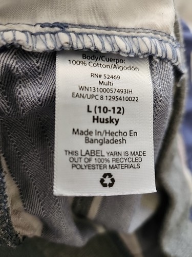 Wonder Nation Shorts Boy's Size L 10 - 12 Husky Blue Striped Pull On - Picture 14 of 14