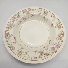 Vintage 1941 Homer Laughlin Eggshell Georgian Coupe Soup Bowl Pink Floral