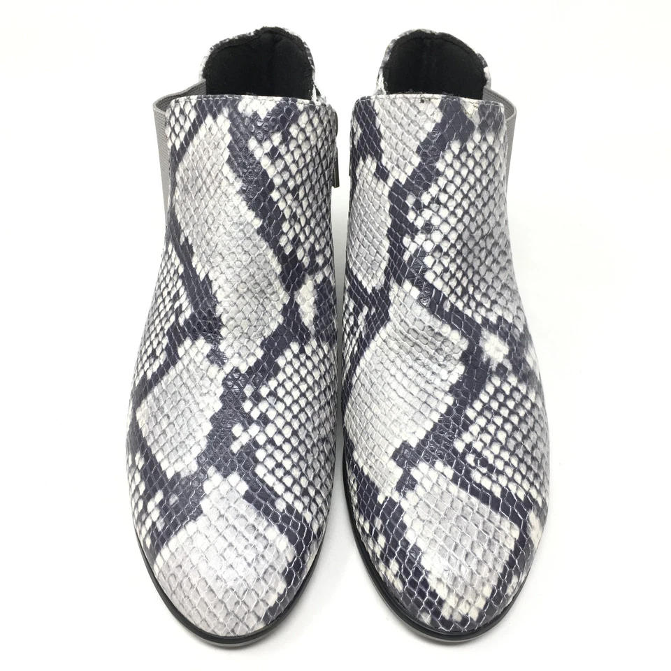 Munro Cate Botines Botines Zapatos Mujer Talla 6 W Ancho Gris Cuero Serpiente Foto 4 de 4