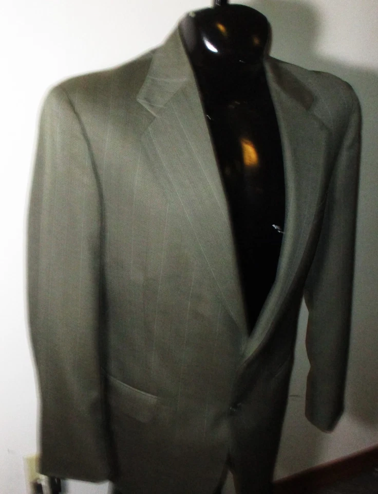 STAFFORD Olive Brown Worsted Wool 2 Pc Suit Men's Size 41R, 33X30/32 - Image 4 of 4