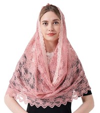 Mantilla Infinity Veils Catholic Church Veil Head Covering Floral Lace Veil C...