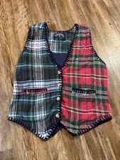 Vintage Plaid Solutions Women s Vest Size Small Green/red Plaid Button Up