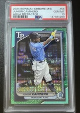 Junior Caminero RC 2024 Bowman Chrome Mega Box #56 Aqua Refractor /299 RC PSA 10
