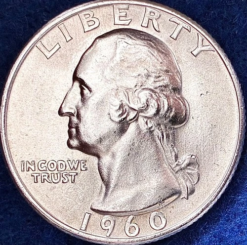 1960-D Washington Silver Quarter Ch BU++