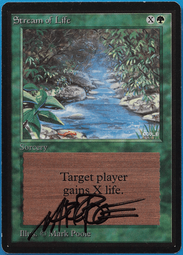 Stream of Life Beta NM Green Common SIGNED MAGIC MTG CARD (ID# 504660) ABUGames - Picture 1 of 2