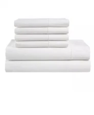 Hotel Signature 800 Thread Count Cotton 6-Piece Sheet Set Full White New Sealed