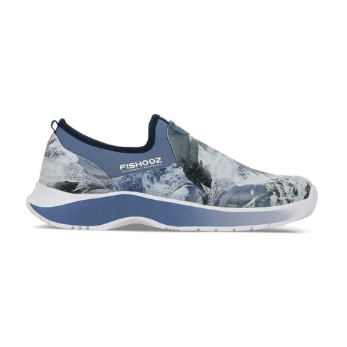 Fishooz DryRun Splotch Blue Waterproof Slip-On Shoes: NEW, Authentic, Free Ship