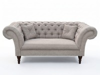 Graues Klassisches 2-Sitzer-Sofa Chesterfield Luxus-Sofa Wohnzimmersofas
