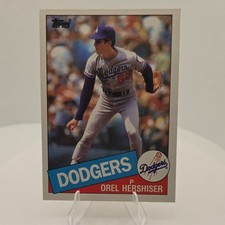 Topps 1985 Rookie Base Orel Hershiser #493 Los Angeles Dodgers MLB