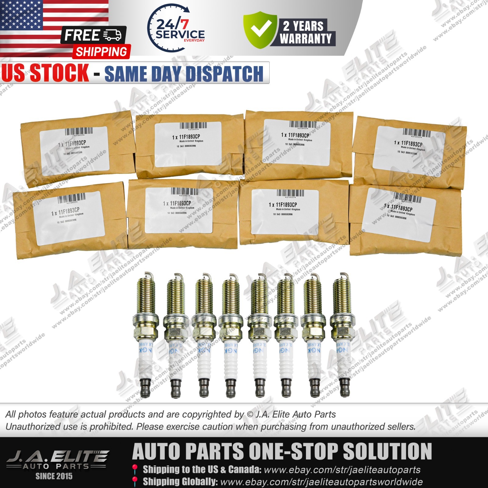 8pcs Genuine Engine Spark Plug Kit fit McLaren 11F1893CP 11F0271CP