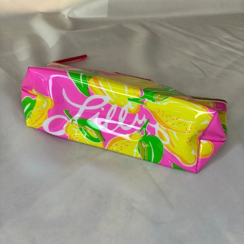 Bolsa organizadora de acessórios Lilly Pulitzer Estee Lauder com zíper bolsa de maquiagem nova rosa - Imagem 4 de 4