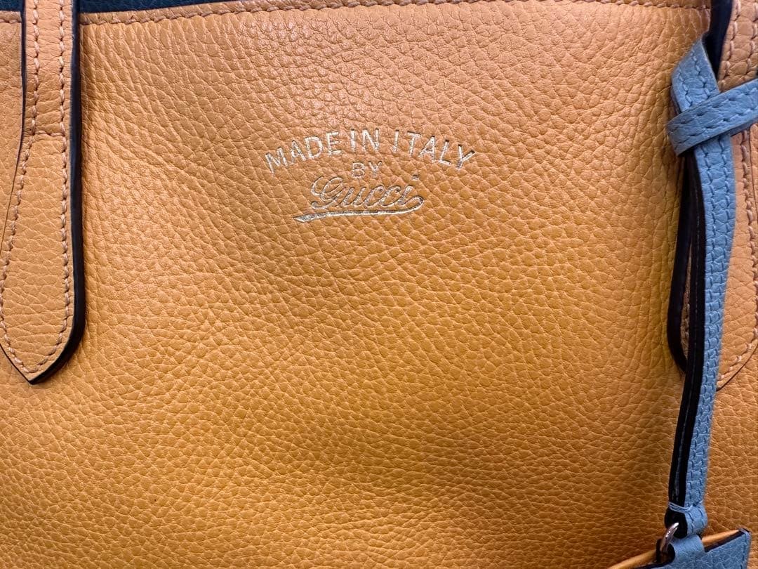 GUCCI Tote Shoulder Bag High Quality Leather in Yellow From Japan Authentic thumbnail 17