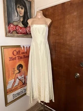 VTG 1995 Laundry By Shelli Segal Yellow Iridescent Square Neck Prom Dress 6