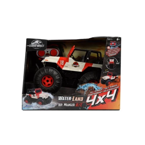 JURASSIC WORLD SEA AN LAND JEEP +RADIOCONTROL 1:16 Jada Toys Radiocomando Modell - Immagine 4 di 4